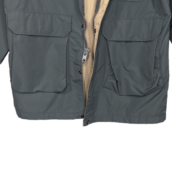 VTG Woolrich Men's Cotton Nylon Full Zip & Snap Anorak Jacket Coat Hood Medium - Picture 10 of 15